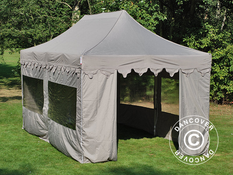 Pop up gazebo FleXtents PRO Steel "Morocco" 3x6 m Latte, incl. 6 sidewalls