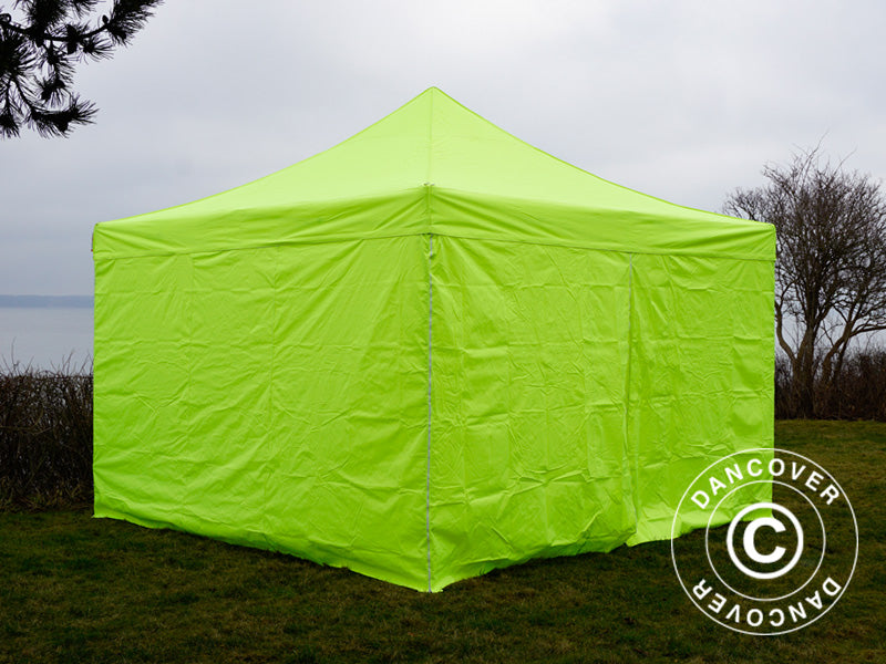 Pop up gazebo FleXtents PRO Steel 4x4 m Neon yellow/green, incl. 4 sidewalls ONLY 3 PCS. LEFT