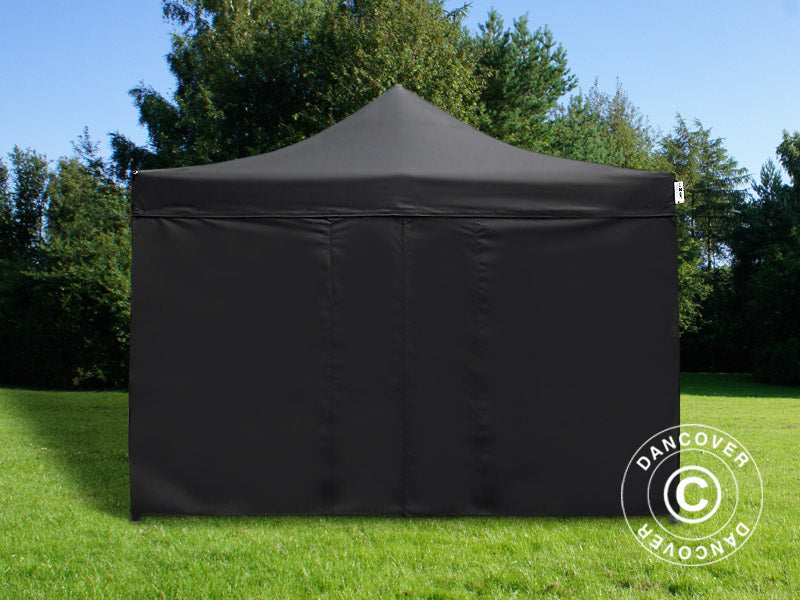 Pop up gazebo FleXtents PRO Steel 4x4 m Black, Flame retardant, incl. 4 sidewalls