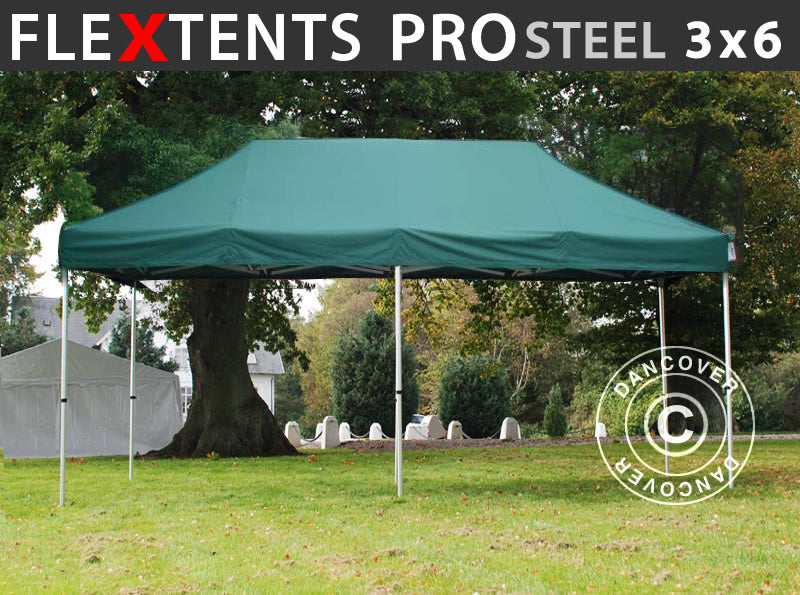 Pop up gazebo FleXtents PRO Steel 3x6 m Green