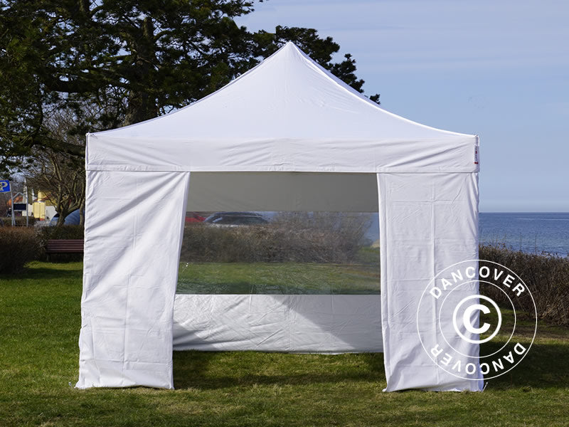 Pop up gazebo FleXtents Steel 4x4 m White, incl. 4 sidewalls