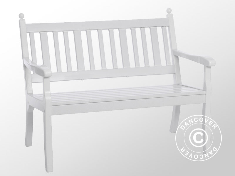Garden Bench Hohenzollern, 2-Seater, 115 cm, White