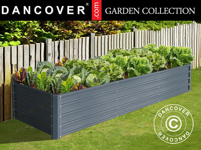 Raised Garden Bed, 0.9x2.44x0.47 m, 1000 l, Anthracite