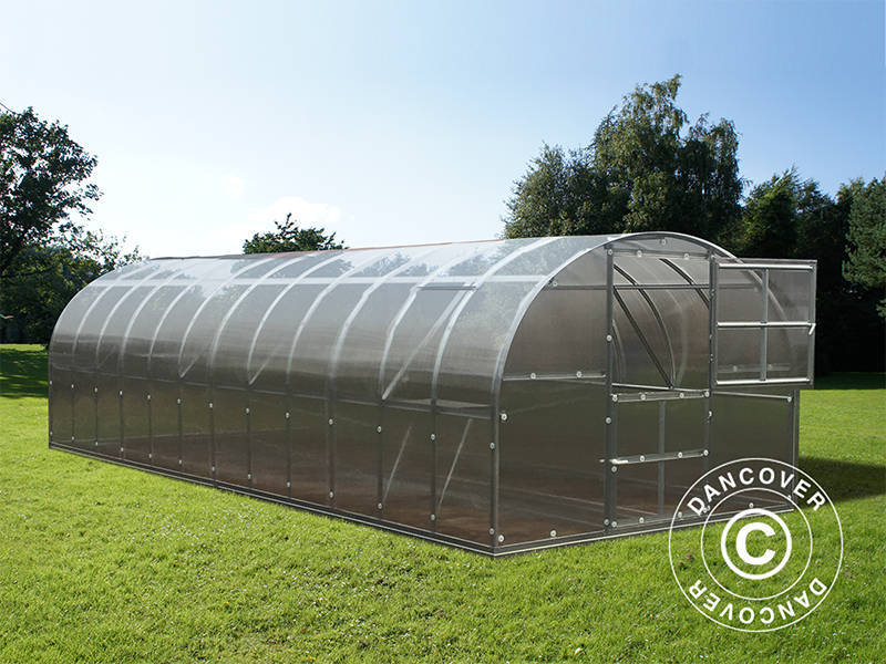 Greenhouse polycarbonate TITAN Arch 320, 24 m², 3x8 m, Silver