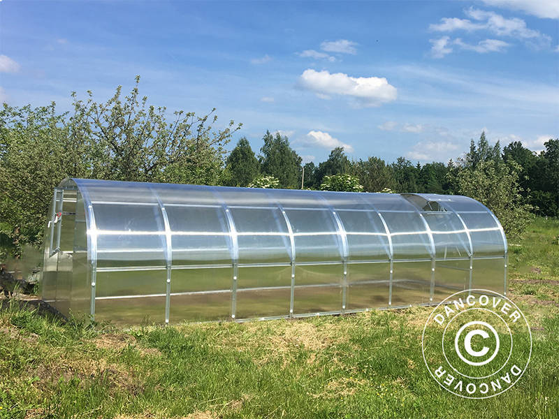 Greenhouse polycarbonate TITAN Arch 280, 24 m², 3x8 m, Silver