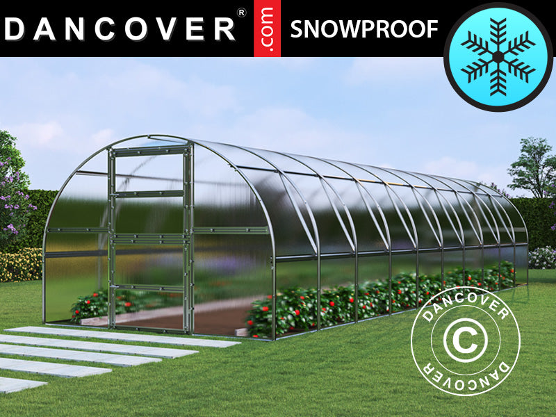Greenhouse polycarbonate TITAN Arch 280, 30 m², 3x10 m, Silver