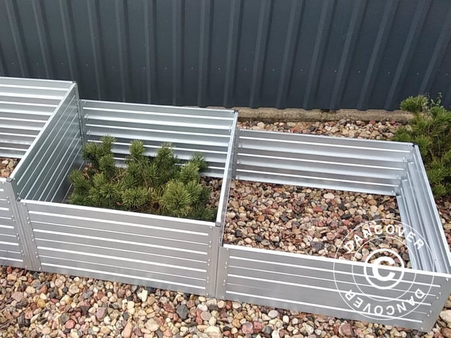 Raised Garden Bed, 0.75x2.25x0.3/0.4/0.5 m, Silver