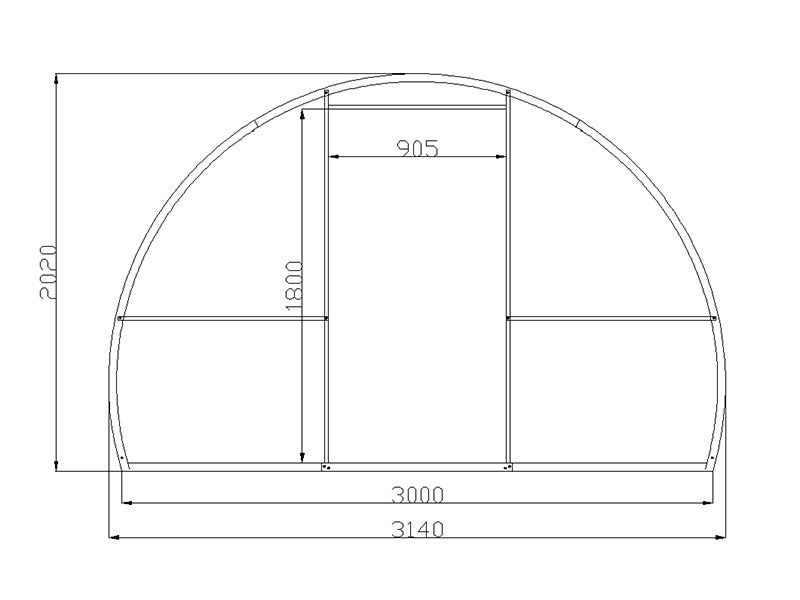 Greenhouse polycarbonate, Strong NOVA 24 m², 3x8 m, Silver