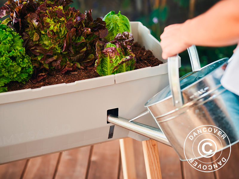 SAMMY SALAD Raised Bed w/WaterTank+Cover LightGrey