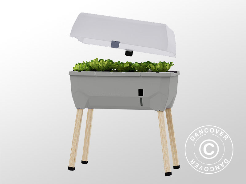 SAMMY SALAD Raised Bed w/WaterTank+Cover LightGrey