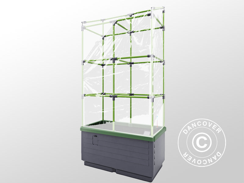 Planter box CityJungle incl. summer cover, self-watering box, 62x33x128 cm, Anthracite