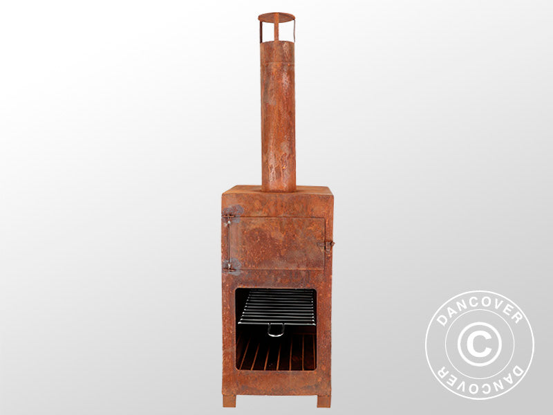 Pizza oven for firewood, 38.9x38.9x140.5 cm, Rust