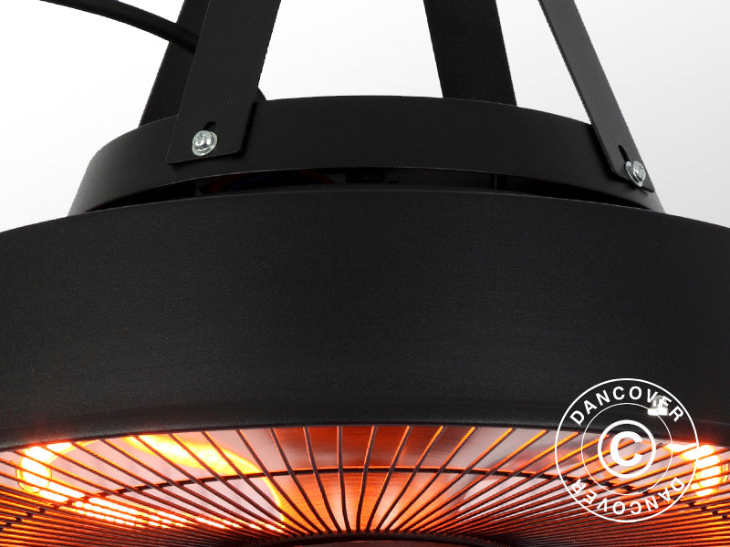 Hanging carbon patio heater Irabu, 1500W, Black