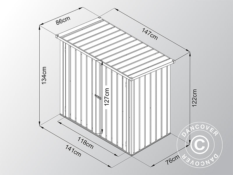 Garden shed, metal cabinet 1.47x0.86x1.34 m, 1.26 m², ProShed®, Anthracite