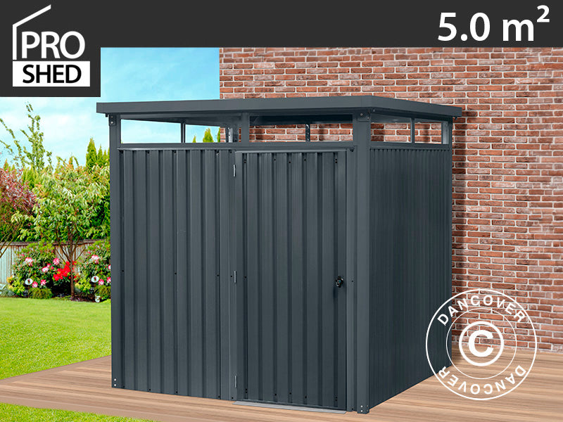 Garden shed w/skylight, 2.04x2.45x2.26 m, 5.0 m², Anthracite