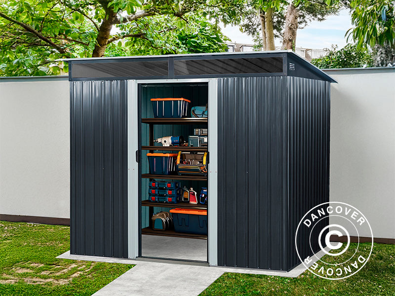 Garden Shed with Skylight 2.38x1.74x1.96 m, 4.14 m², ProShed®, Anthracite/White