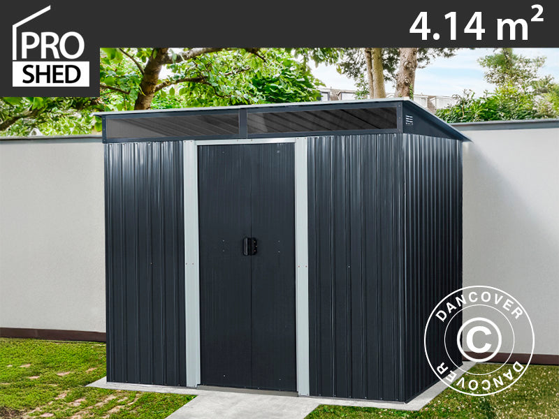 Garden Shed with Skylight 2.38x1.74x1.96 m, 4.14 m², ProShed®, Anthracite/White