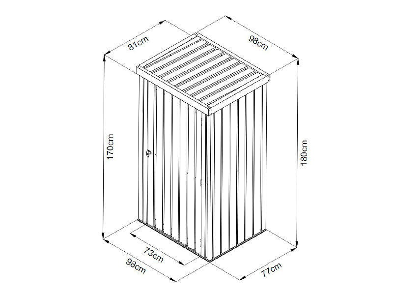Garden Shed, steel cabinet 0.98x0.81x1.8 m, 0.79 m², ProShed®, Anthracite