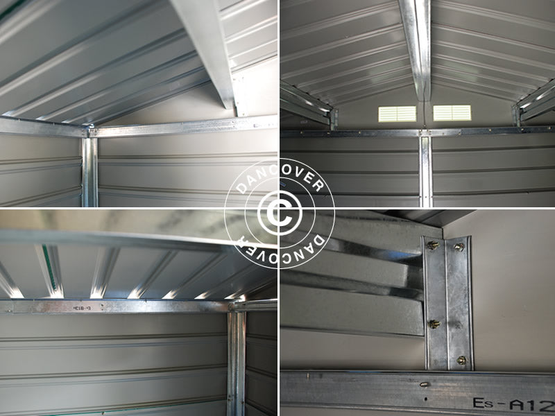 Garden shed 3.4x3.82x2.05 m, 12.99 m², ProShed®, Aluminium Grey