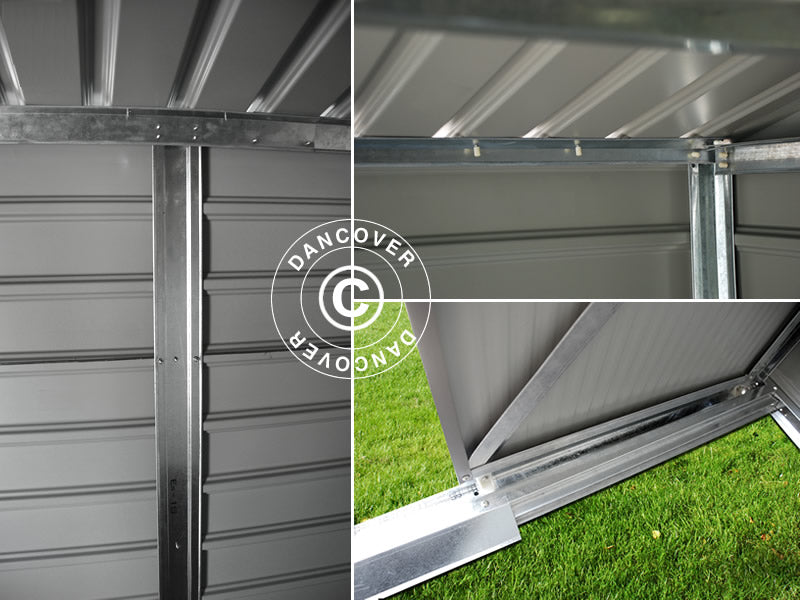 Garden shed 3.4x3.82x2.05 m, 12.99 m², ProShed®, Aluminium Grey