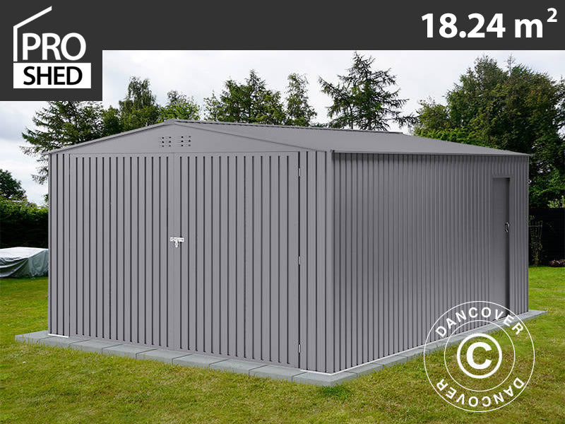 Metal garage 3.8x4.8x2.32 m, 18.24 m², ProShed®, Aluminium Grey
