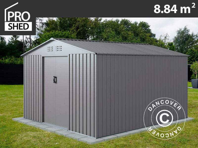 Garden Shed 2.77x3.19x1.92 m, 8.84m², ProShed®, Aluminium Grey