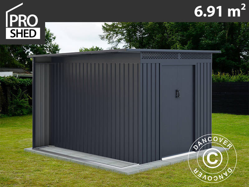 Garden Shed w/overhang, 2.57x2.69x1.87 m, 6.91 m², ProShed®, Anthracite