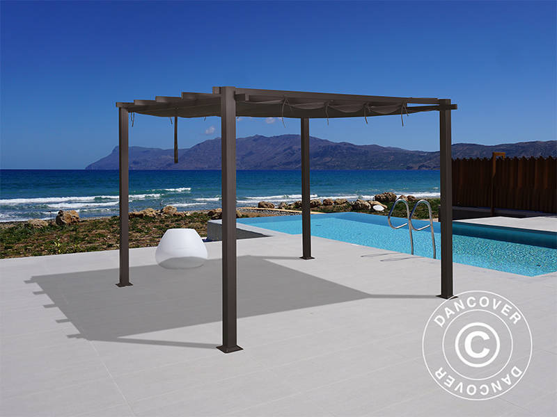 Pergola gazebo Santa Cruz, 3x4 m, Dark grey