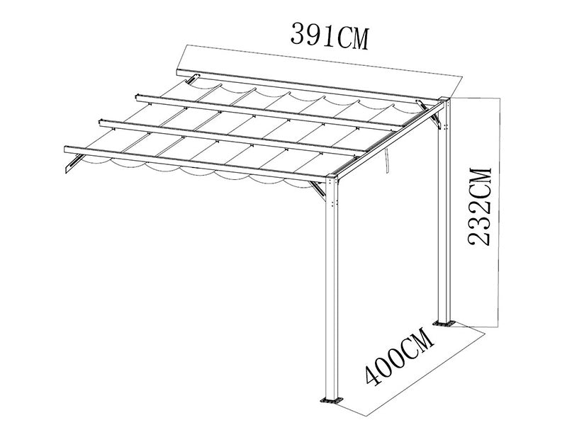 Extension for pergola gazebo Santa Cruz, 4x4 m, Dark grey
