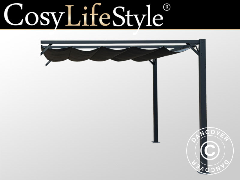 Extension for pergola gazebo Santa Cruz, 4x4 m, Dark grey