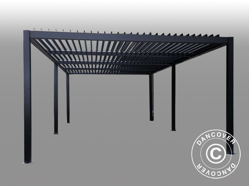 Bioclimatic pergola gazebo San Pablo Alu+, 4x5.8 m, Black