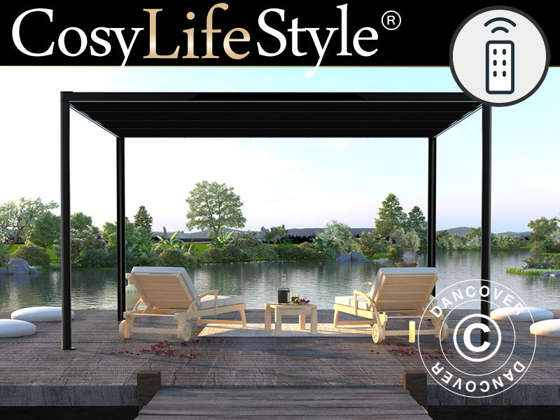 Pergola Gazebo San Fernando 4x3m Black/Dark Grey