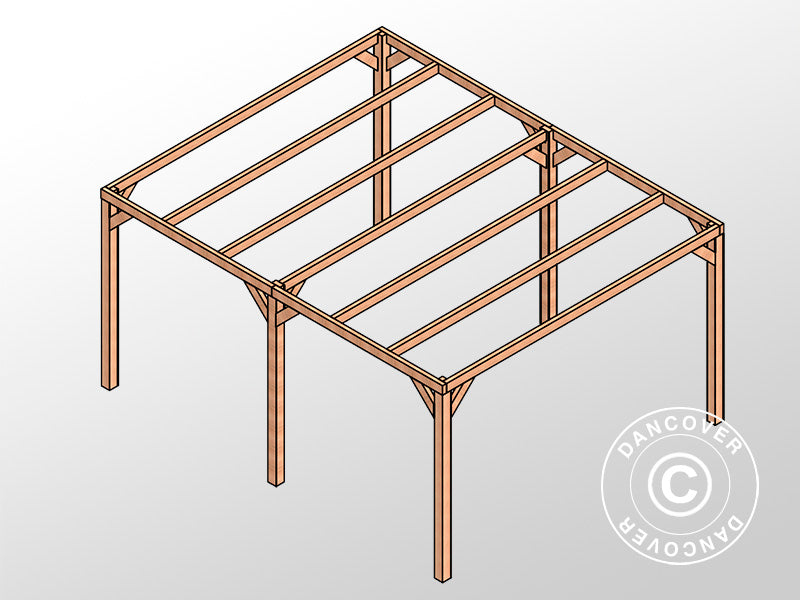 Wooden pergola Fuengirola, 4x5x2.5 m, Brown