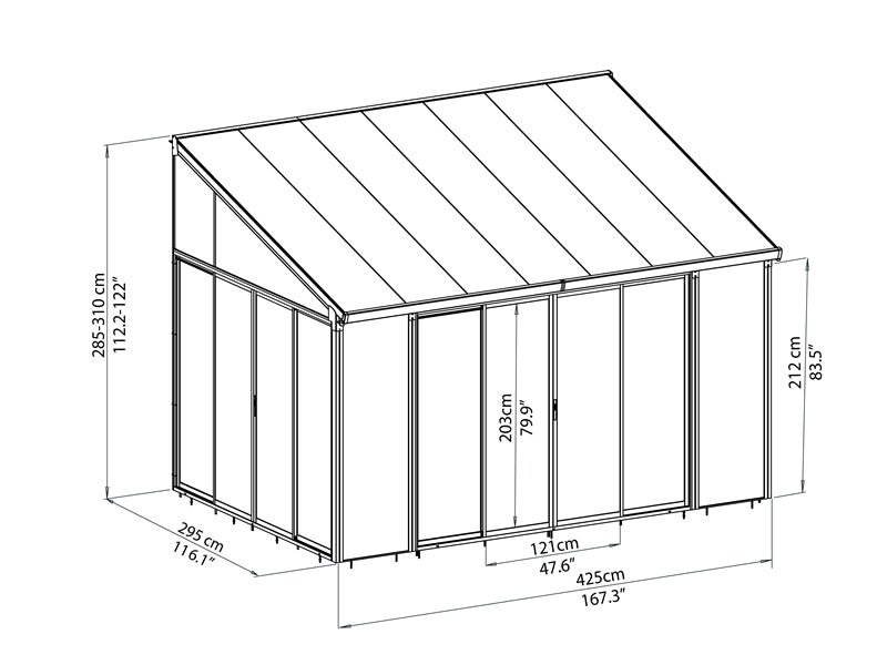 Conservatory SanRemo, Palram/Canopia, 3x4.25 m White