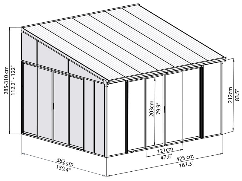 Conservatory SanRemo, Palram/Canopia, 4x4.25 m, White