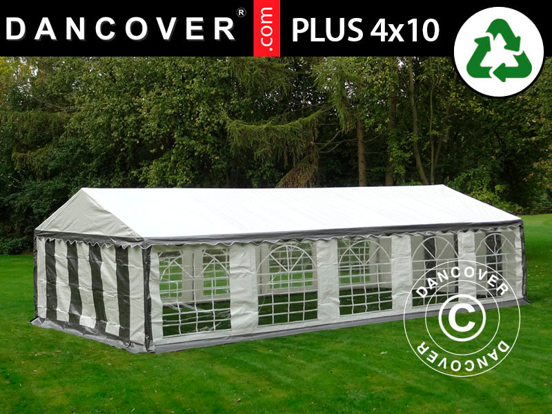 Marquee PLUS 4x10 m PE 700, Grey/White