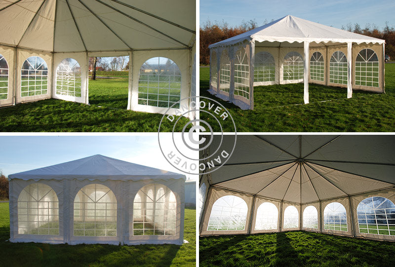 Pagoda Marquee Exclusive 7x7 m PVC, White