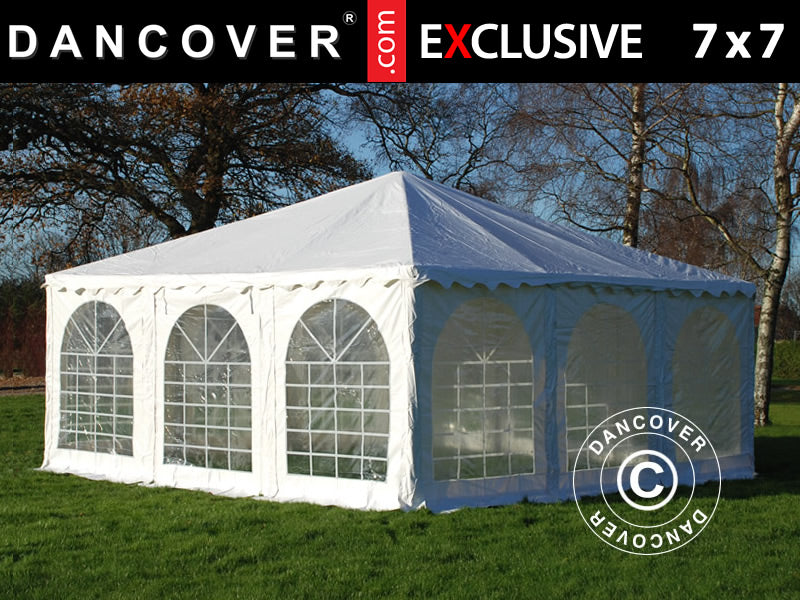 Pagoda Marquee Exclusive 7x7 m PVC, White