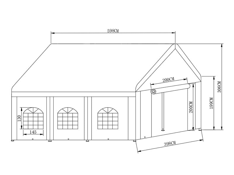 Marquee Basic 4x6 m PE 500, White