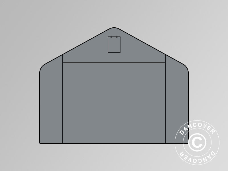 End wall/door for storage shelter PRO 4x6 m and 4x8 m PE, Grey