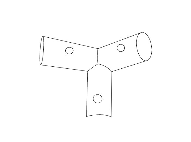 3-ways connector, Ø42 mm, 110°