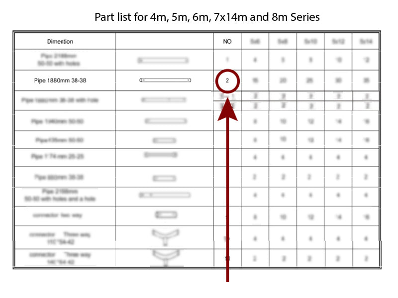 Tube for roof, Ø38x1880 mm