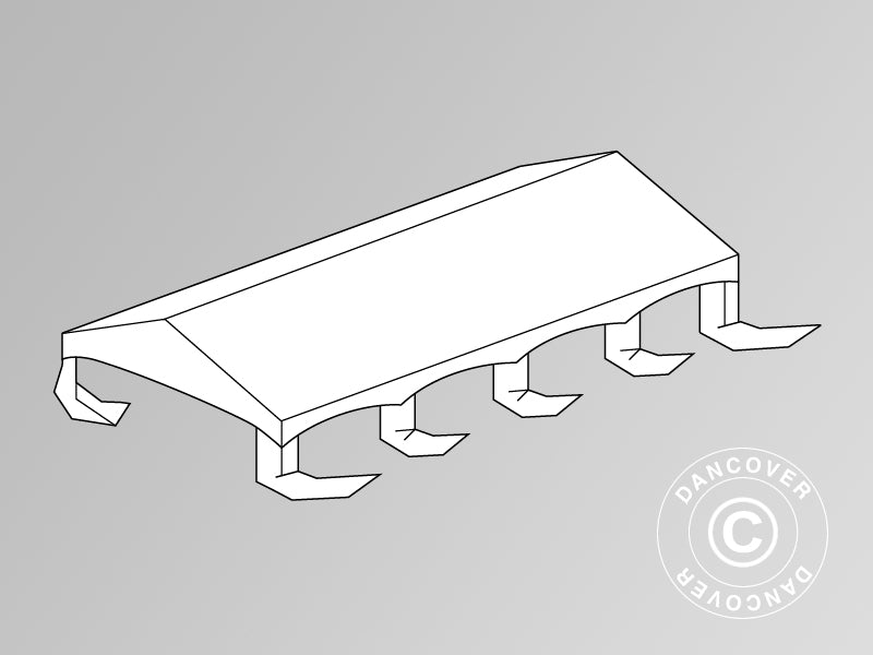 Roof cover for Marquee Original 4x8 m PVC, "Arched", White