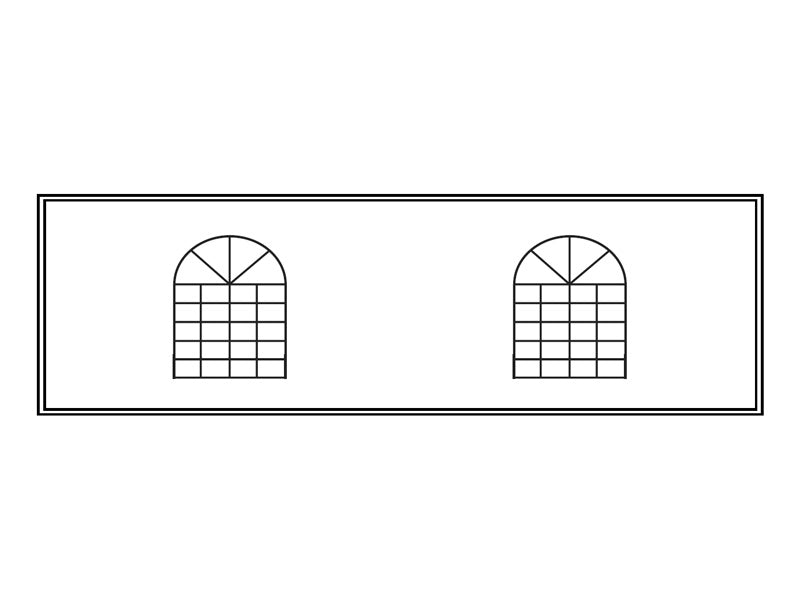 Sidewall w/window for PartyZone Pagoda, 5m, White