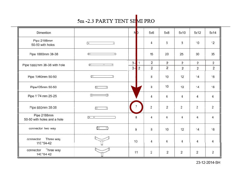 Tube for ground bar, Ø38 mm, 880 mm