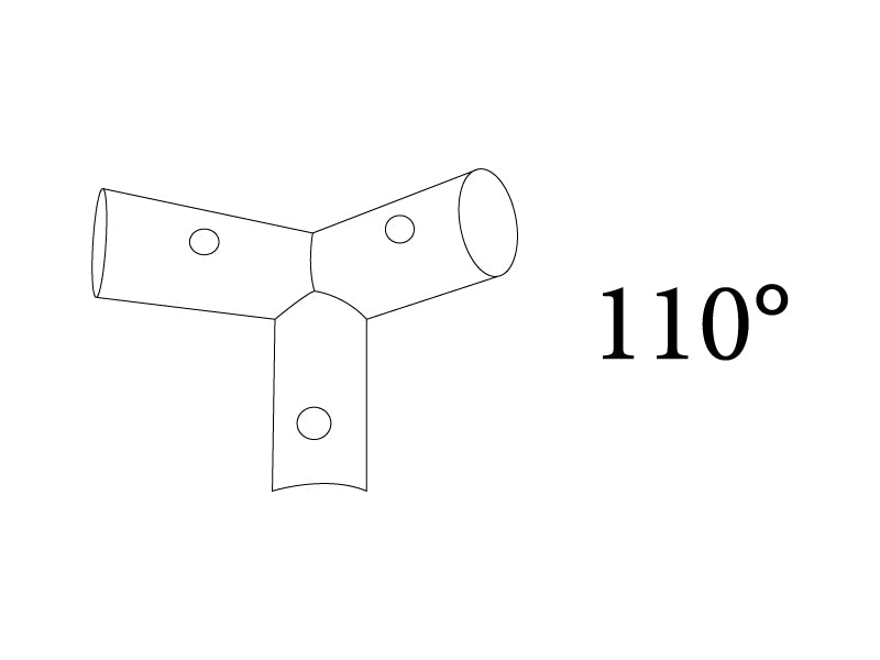 3-ways connector, Ø42+Ø54 mm, 110°