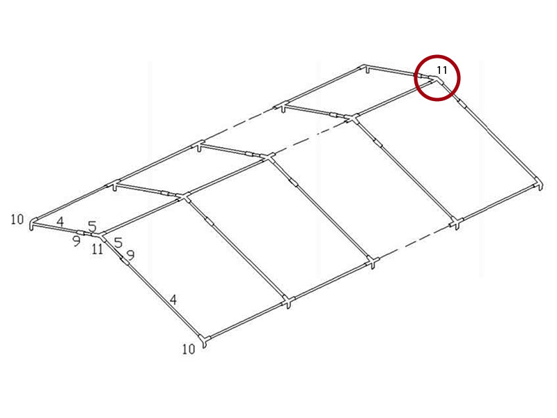 3-ways connector, Ø42+Ø54 mm, 140°