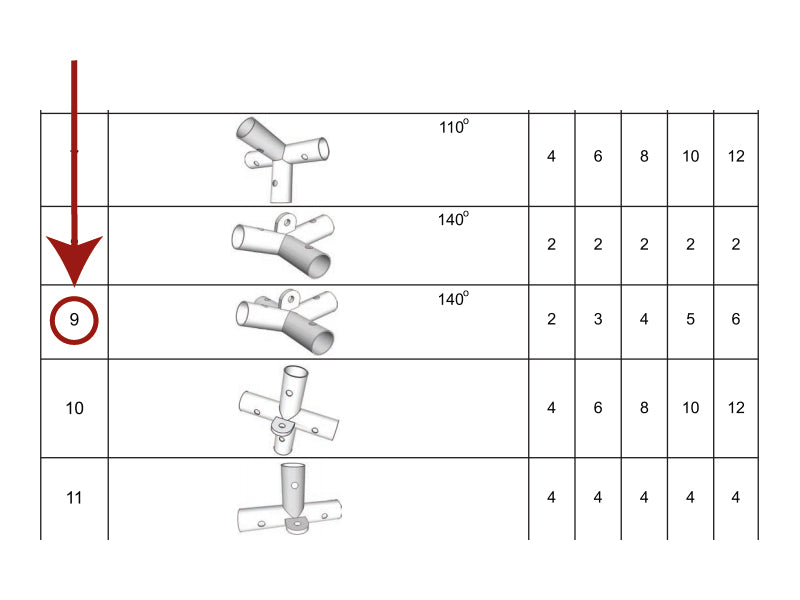 4-ways connector, Ø42 mm, 140°