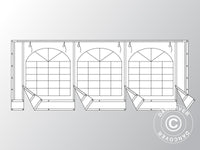 Endwall w/large window and wide door, 6 m, flame retardant PVC, White