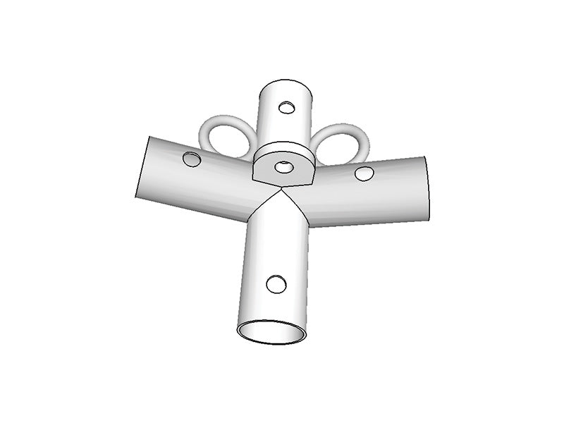 4-ways connector, Ø42+Ø54 mm, 140°